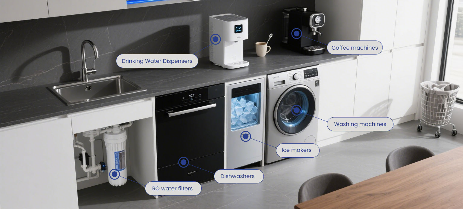 UVC LED point-of-use water purifier for safe kitchen drinking water UVC LED نقطة الاستخدام تنقية المياه لمياه شرب المطبخ الآمن