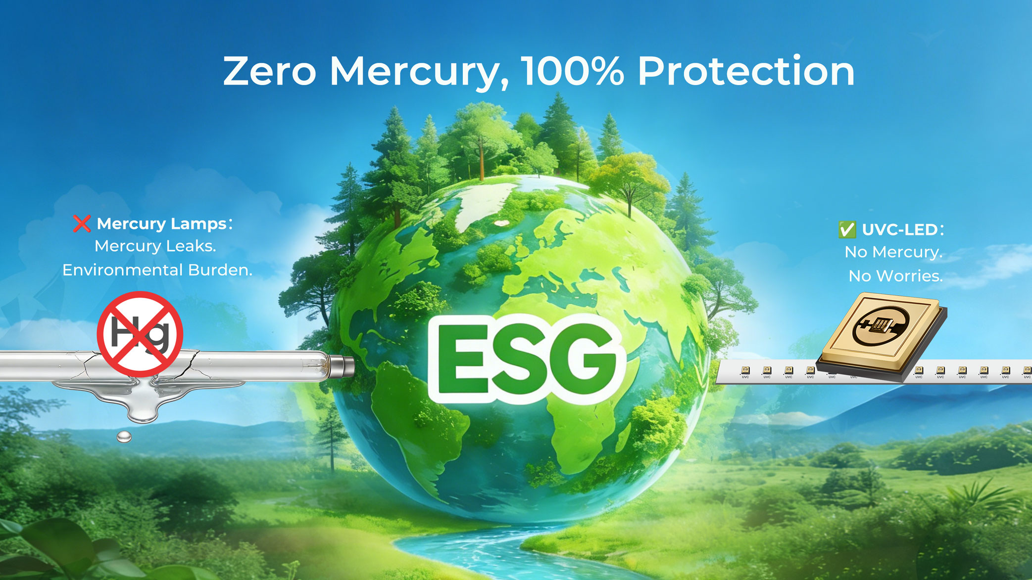 كيف تساعد مصابيح UVC LED الشركات على تحقيق التحول الخالي من الزئبق في معالجة المياه في ظل التصنيع الأخضر ومحركات ESG